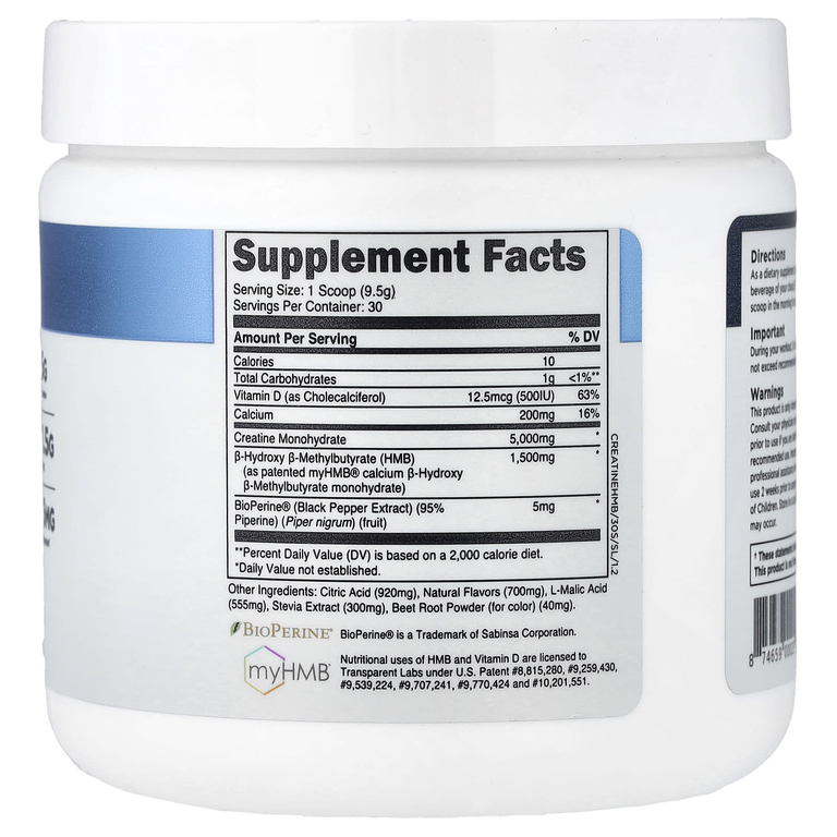 Transparent Labs, Strength Series, креатин HMB, со вкусом клубничного лимонада, 285 г (0,63 фунта)