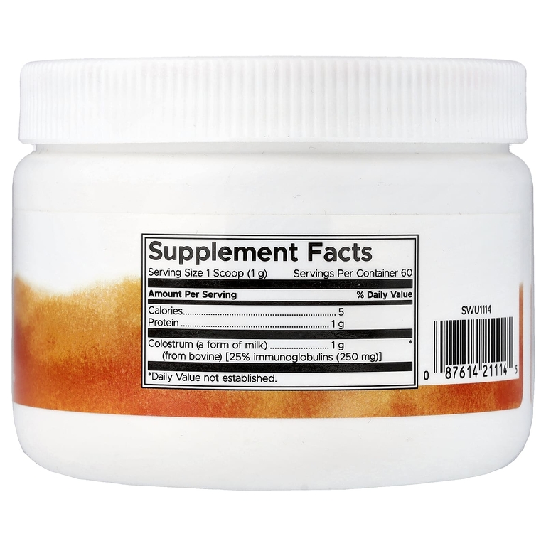 Swanson Vitamins, коровье молозиво от животных травяного откорма, в порошке, без добавок, 60 г (2,12 унции)