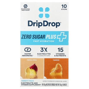 DripDrop, Смесь электролитов и витаминов для приготовления напитка, без сахара, тропический пунш и мандарин, 10 спирк, 0,2 унции (5,6 г)