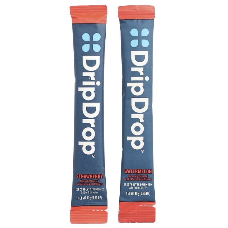 DripDrop, смесь для приготовления электролитического напитка, арбуз и клубника, 10 стиков по 10 г (0,35 унции)