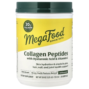 MegaFood, Пептиды коллагена с гиалуроновой кислотой и витамином C, без вкуса, 571,2 г (20 унций)