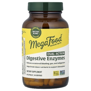 MegaFood, пищеварительные ферменты двойного действия, 60 капсул