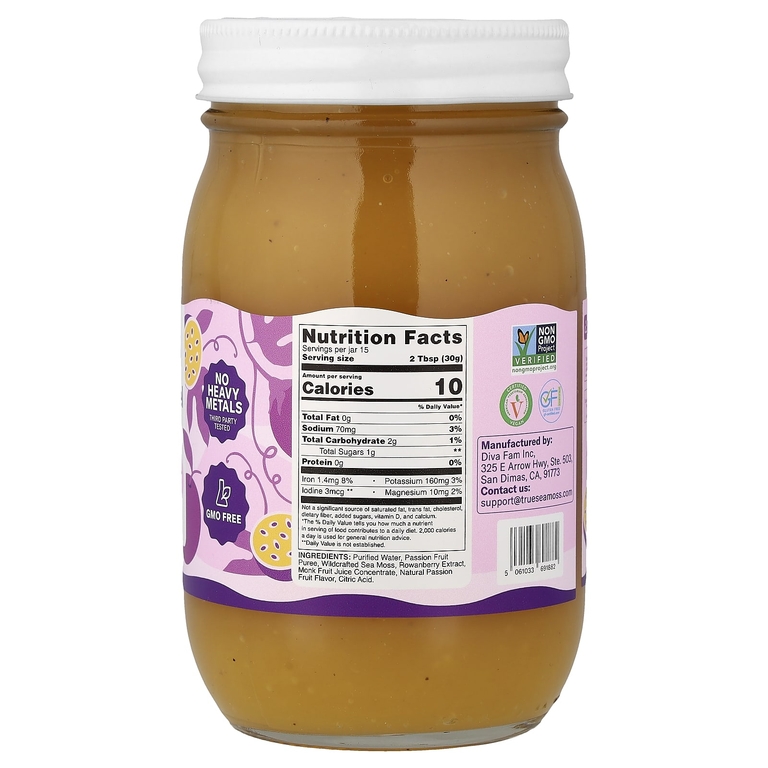 True Sea Moss, гель с суперфудами из морского мха, маракуйя, 473 мл (16 жидк. унций)