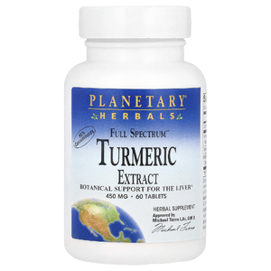 Planetary Herbals, экстракт куркумы, 450 мг, 60 таблеток