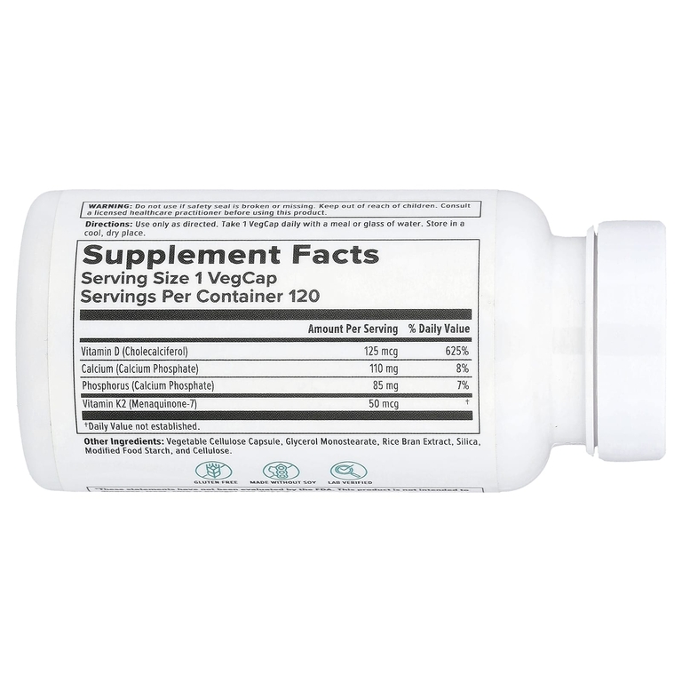 Nutra BioGenesis, Витамины D3 + K2, 120 капсул