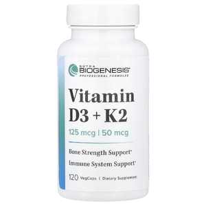 Nutra BioGenesis, Витамины D3 + K2, 120 капсул