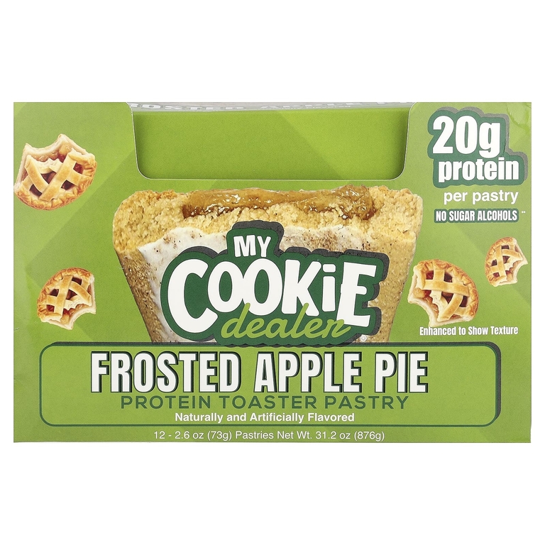 My Cookie Dealer Protein, Протеиновая выпечка, яблоко с мастом, 12 булочных пирогов по 73 г (2,6 унции) каждая.