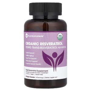 Pure Micronutrients, Органический ресвератрол, 90 капсул для веганов