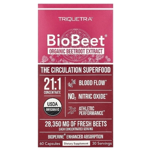 Triquetra Health, BioBeet®, экстракт органической свеклы, 60 капсул