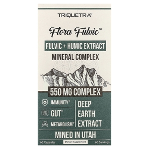Triquetra Health, Минеральный комплекс Flora Fulvic™ с фульвиковым экстрактом и гуминовыми экстрактами, 550 мг, 60 капсул