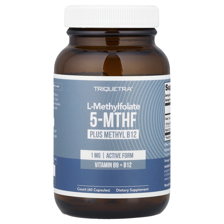 Triquetra Health, L-метилфолат 5 MTHF и метил B12, 60 капсул