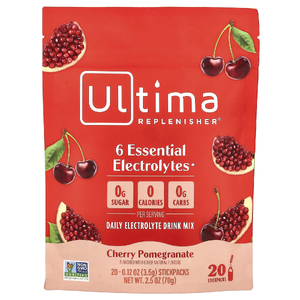 Ultima Replenisher, 6 незаменимых электролитов, смесь для ежедневного питья с электролитами, вишня и гранат, 20 стикпаков по 3,5 г (0,12 унции)