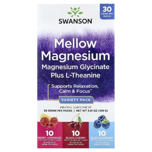 Swanson Vitamins, Mellow Magnesium   Drink Mix, разнообразная упаковка, 30 пакетиков