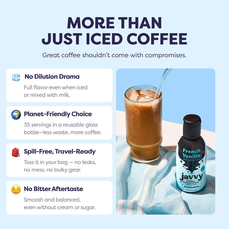 Javvy Coffee, Кофеин-концентрат с французской ванилью, 177 мл (6 жидк. унций)