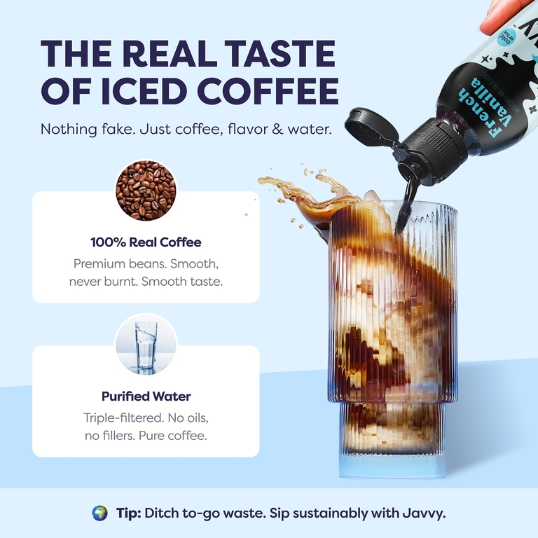 Javvy Coffee, Кофеин-концентрат с французской ванилью, 177 мл (6 жидк. унций)