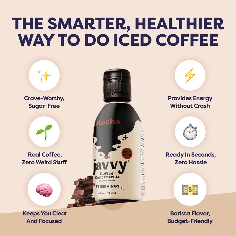 Javvy Coffee, Кофеин-концентрат с добавлением, мокко, 177 мл (6 жидк. унций)