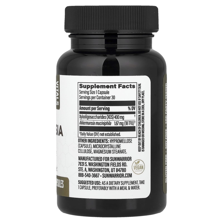 Sunwarrior, Akkermansia Pro, 30 веганских капсул