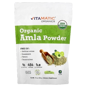 Vitamatic, Органический порошок амлы, 16 унций (454 г)