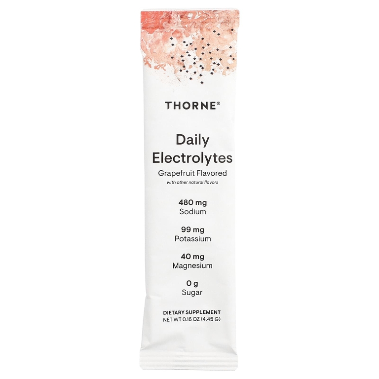 Thorne, Daily Electrolytes, грейпфрут, 30 стик-пакетиков, 4,45 г (0,16 унции)