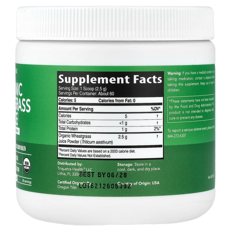 Triquetra Health, Органический сок из ростков пшеницы, 150 г (5,3 унции)