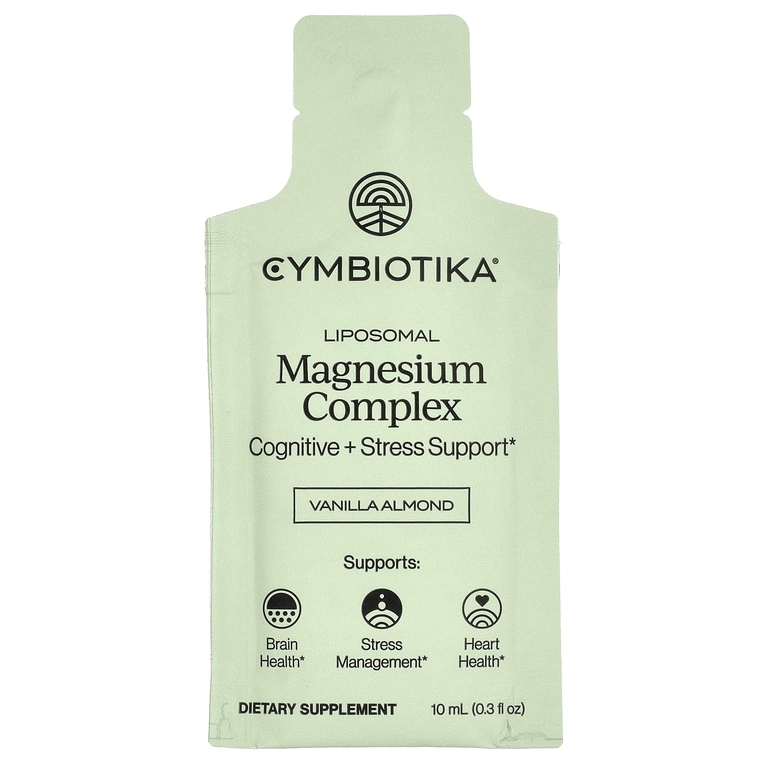 Cymbiotika, липосомальный комплекс с магнием, ванильный миндаль, 12 пакетиков с жидкостью, 10 мл (0,3 жидк. унции) каждый