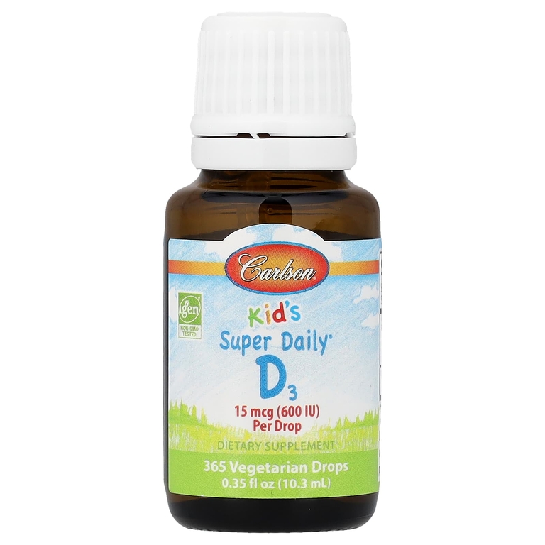 Carlson, Kids Super Daily® D3, витамин D3 для детей, 10,3 мл (0,35 жидк. унции)