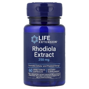 Life Extension, экстракт родиолы, 250 мг, 60 вегетарианских капсул
