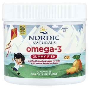 Nordic Naturals, омега-3, «мандариновые лакомства», 124 мг, 30 жевательная таблеток в форме рыбок