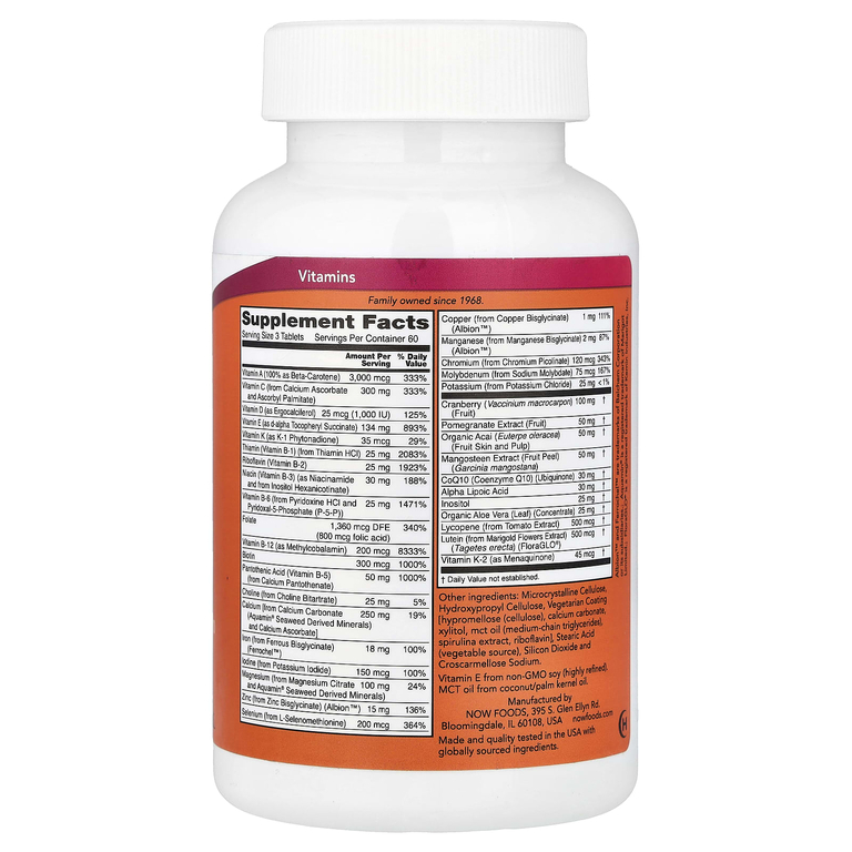 NOW Foods, мультивитамины для женщин ЕВА, 180 таблеток