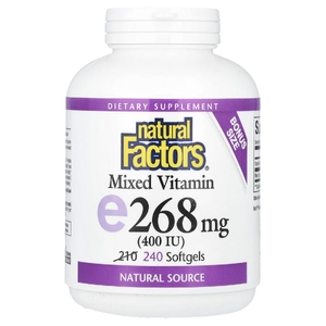 Natural Factors, смешанный витамин E, 268 мг (400 МЕ), 240 мягких таблеток