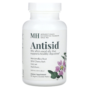 Michael's Health, Antisid, вишня`` 90 веганских жевательных вафель (Товар снят с продажи) 