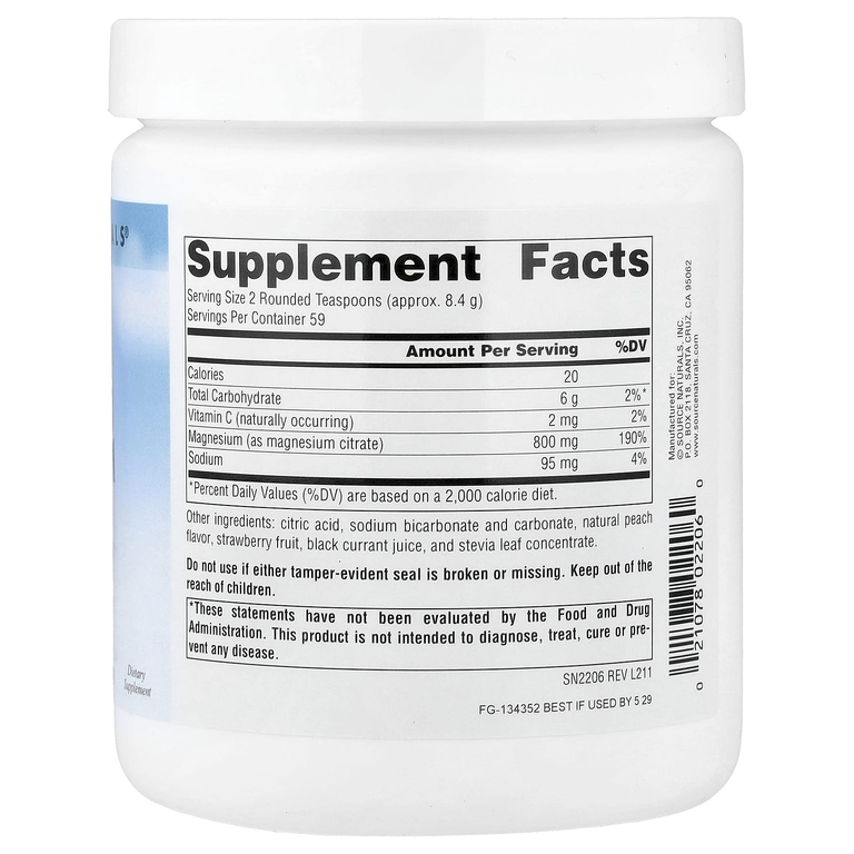 Source Naturals, магний, с ягодным вкусом, 500 г (17,6 унции)