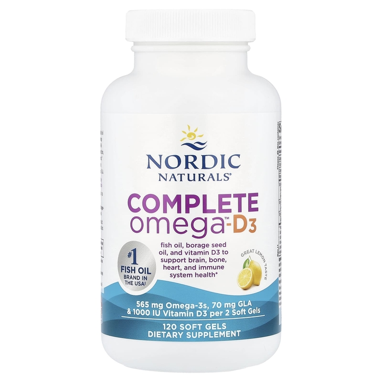 Nordic Naturals, омега-3 с витамином Д, лимон, 120 желатиновых капсул