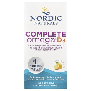 Nordic Naturals, омега-3 с витамином Д, лимон, 120 желатиновых капсул