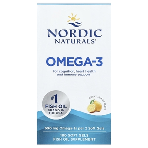 Nordic Naturals, омега-3, со вкусом лимона, 180 капсул (345 мг в 1 капсуле)