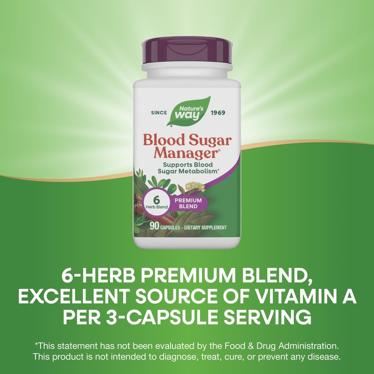 Nature's Way, добавка для Контроля Уровня Сахара в Крови Blood Sugar Management®, 90 капсул