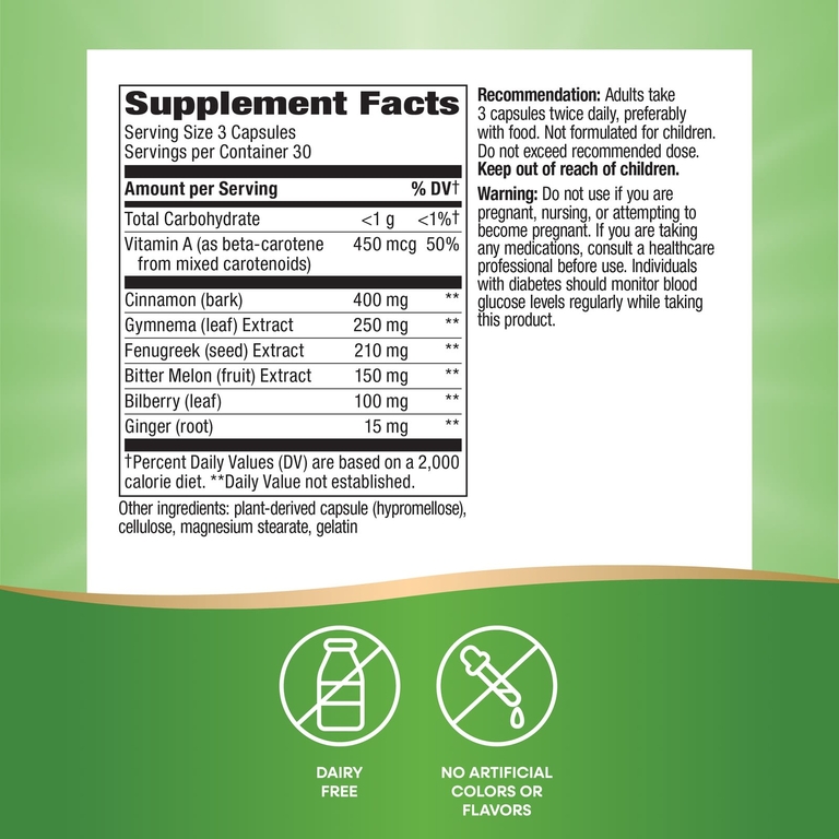 Nature's Way, добавка для Контроля Уровня Сахара в Крови Blood Sugar Management®, 90 капсул