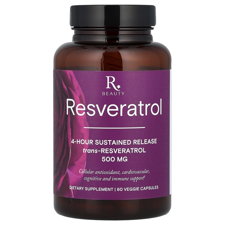 Reserveage Beauty, ресвератрол, 60 растительных капсул
