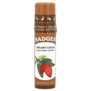 Badger, Бальзам для губ с какао, сливочное какао, .25 унции (7 г) (Товар снят с продажи) 