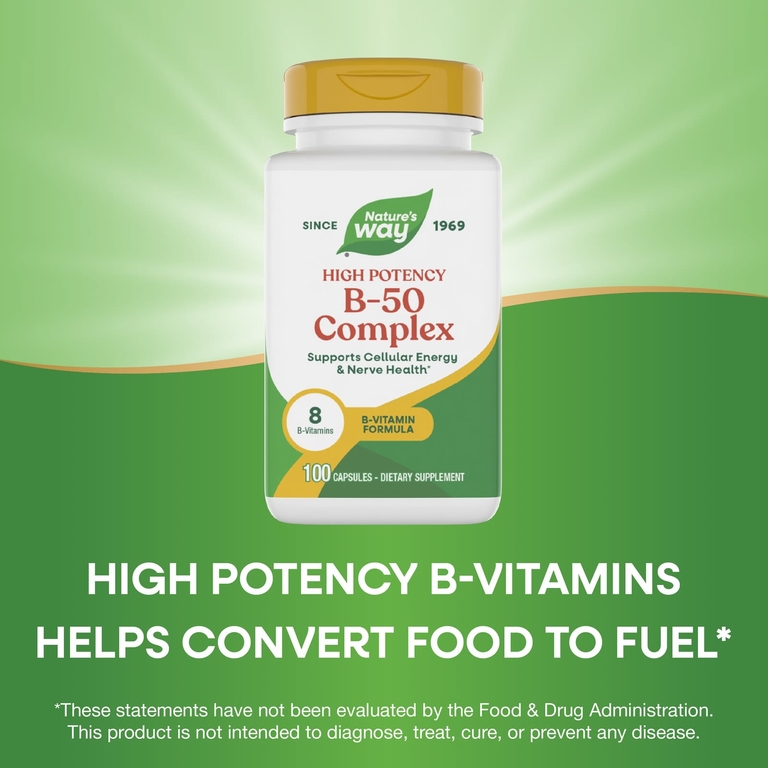 Nature's Way, комплекс витаминов B-50, 100 капсул