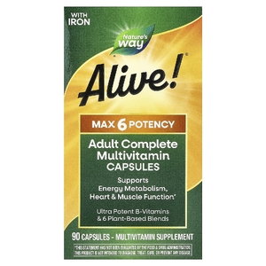 Nature's Way, мультивитаминный комплекс для взрослых, с железом, 90 капсул