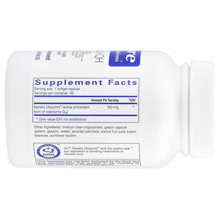 Pure Encapsulations, Убихинол, 100 мг, 60 желатиновых капсул
