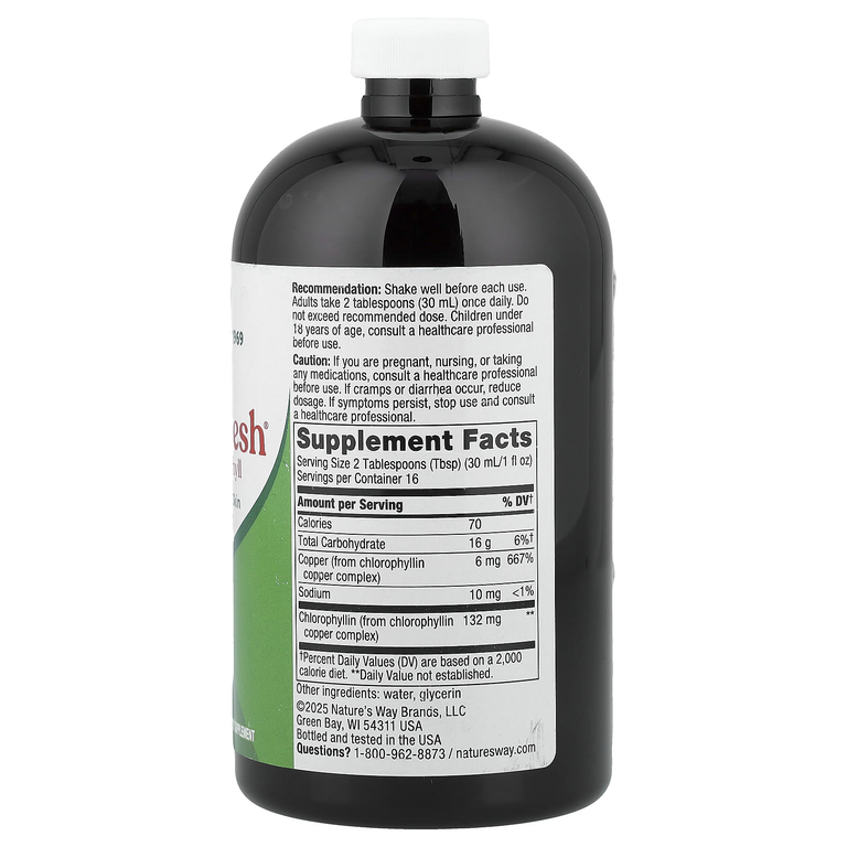 Nature's Way, жидкий хлорофилл Chlorofresh®, без добавок, 132 мг, 480 мл (16 жидких унций)