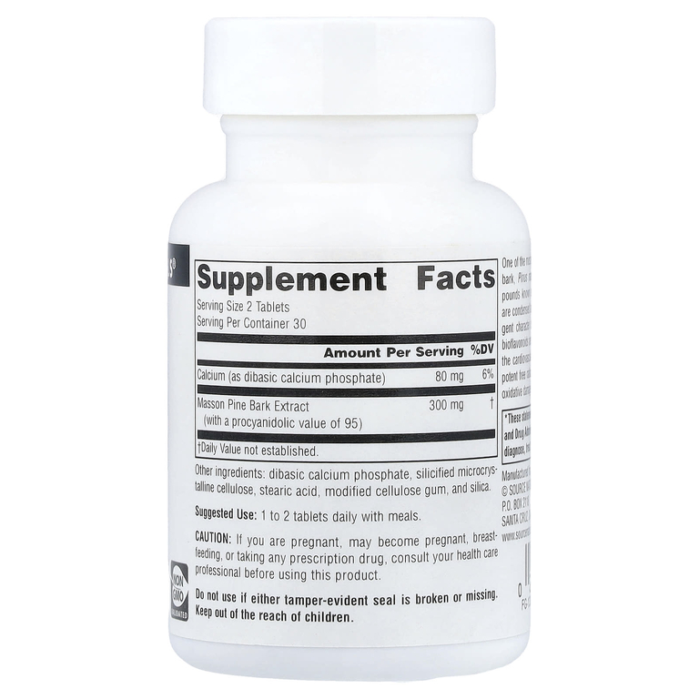 Source Naturals, экстракт сосновой коры, 60 таблеток