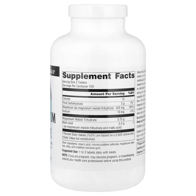 Source Naturals, малат магния, 360 таблеток (1250 мг в 1 таблетке)