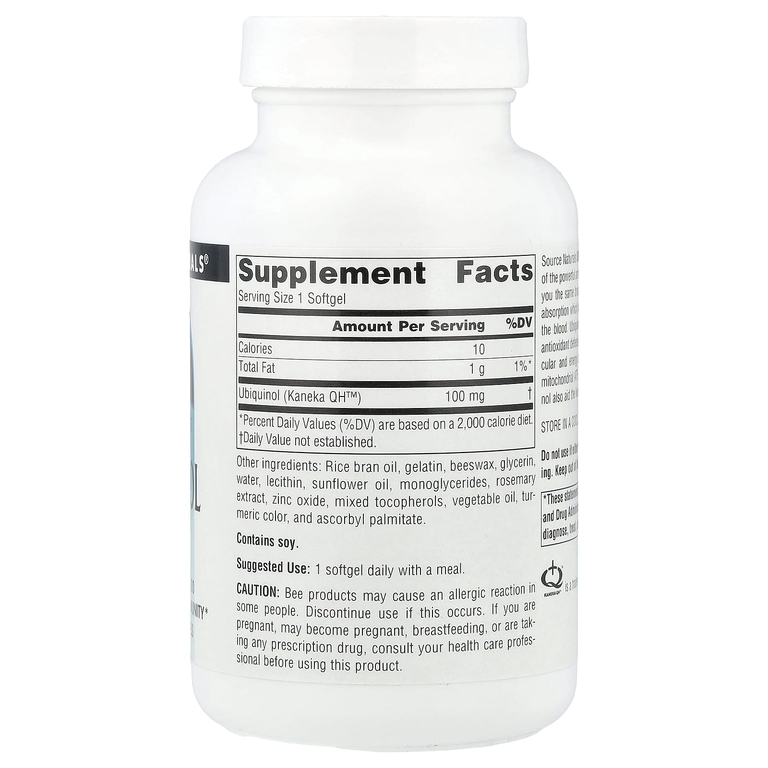 Source Naturals, убихинол, 100 мг, 90 желатиновых капсул