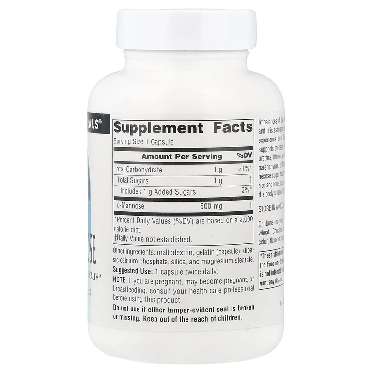 Source Naturals, D-манноза, 60 капсул