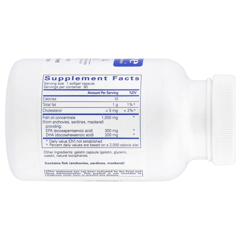 Pure Encapsulations, концентрат рыбьего жира с ЭПК и ДГК, 90 желатиновых капсул