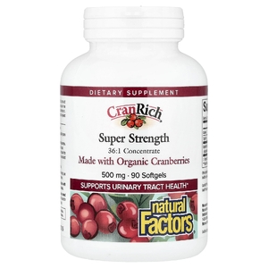 Natural Factors, клюква, 500 мг, 90 капсул