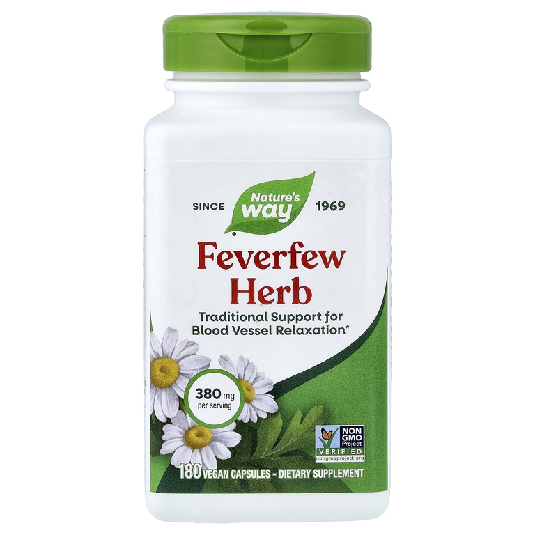 健康・医学 N etters Internal Medicine Nature's Way, пиретрум девичий, 380 мг, 180 веганских капсул